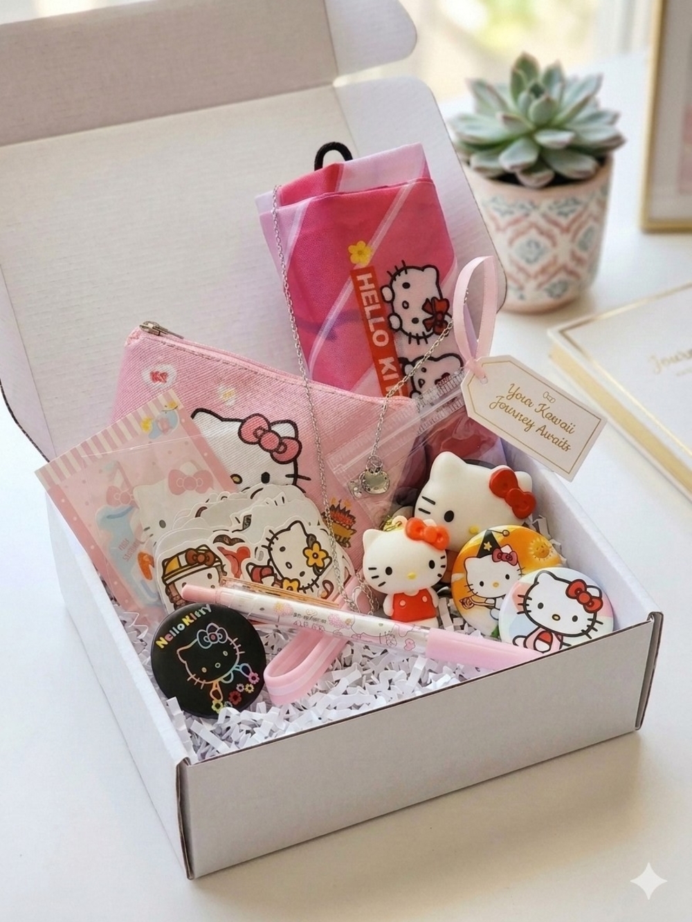 Hello Kitty Pink Kids Accessories Set with Pouch & Charms